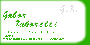 gabor kukorelli business card